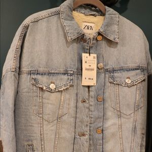 ZARA Sherpa lined denim jacket
